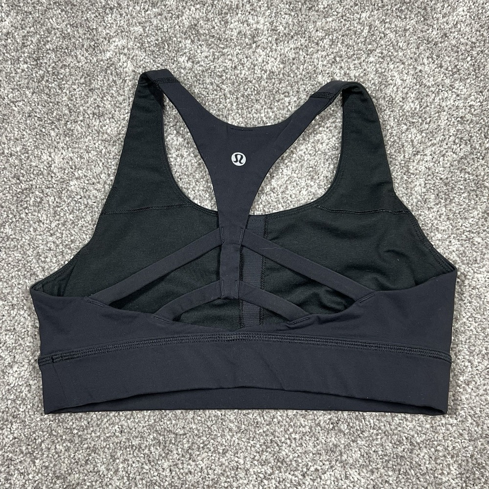 Lululemon Energy Cross Strap Back black sports bra yoga Size 6-8? See Pictures